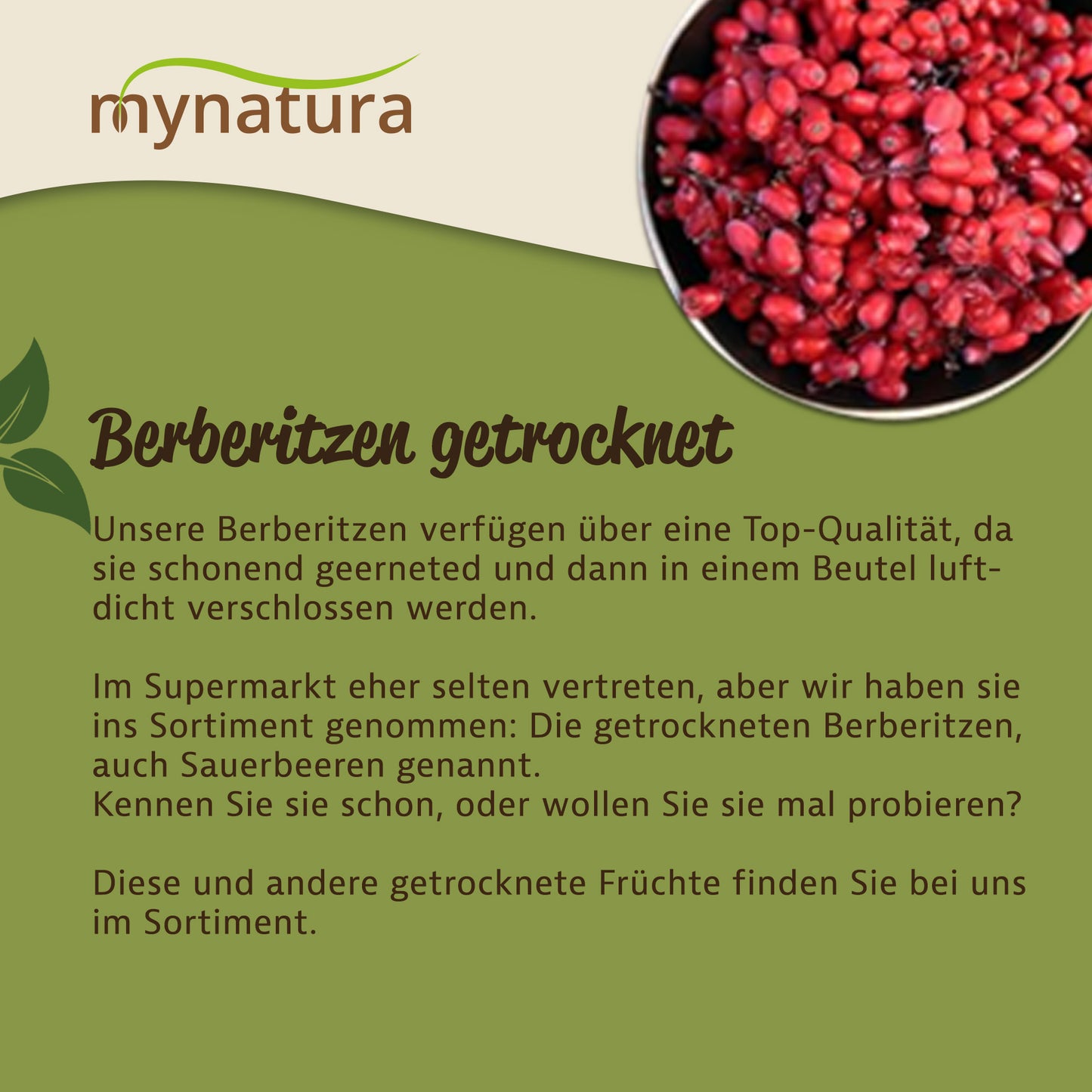 Mynatura getrocknete Berberitzen – 1Kg