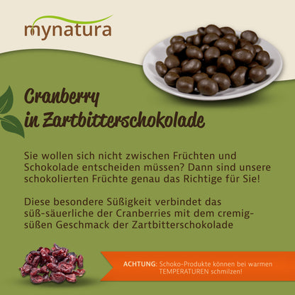 Mynatura Cranberries in Zartbitterschokolade – 1kg