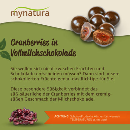 Mynatura Cranberries mit Vollmilchschokolade – 1kg