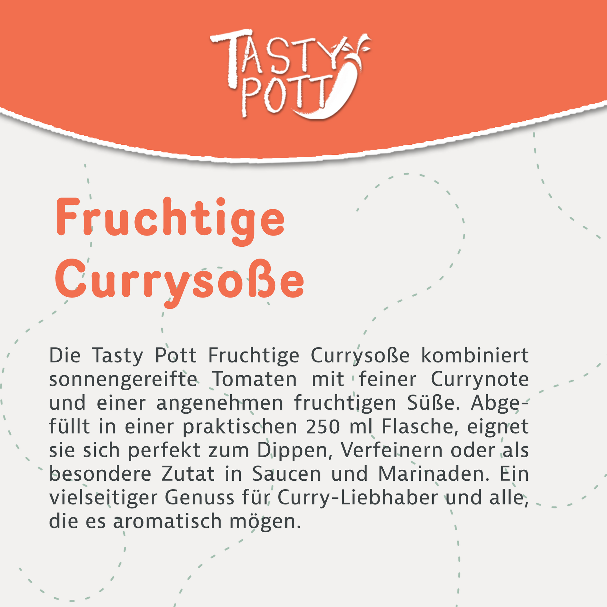 Tasty Pott Fruchtige Currysoße 250ml Flasche - fit and life shop