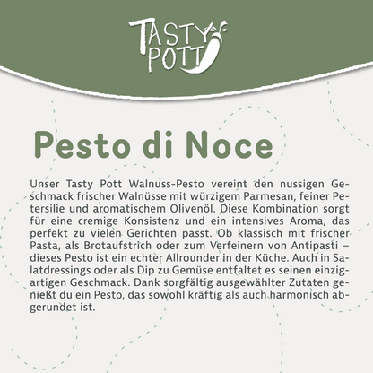 Walnuss-Pesto - Pesto di Noce mit Walnuss & Parmesan | 150g Glas Tasty Pott - fit and life shop