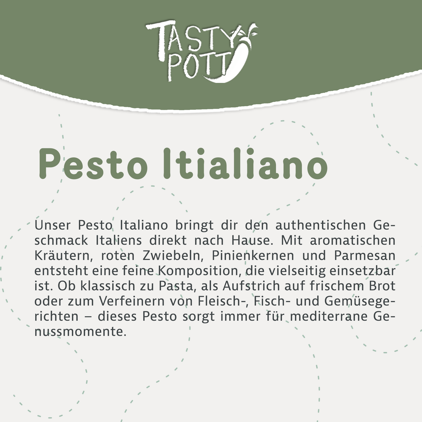 Pesto Italiano - Kräuter Pesto - 150g Glas von Tasty Pott - fit and life shop