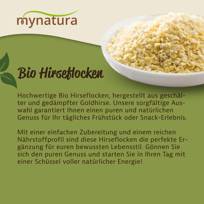 Mynatura Bio Hirseflocken - aus Goldhirse –  in verschiedenen Größen