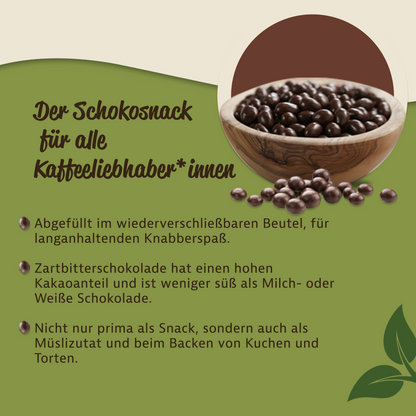 Kaffeebohnen in Zartbitterschokolade – ab 1000g - fit and life shop