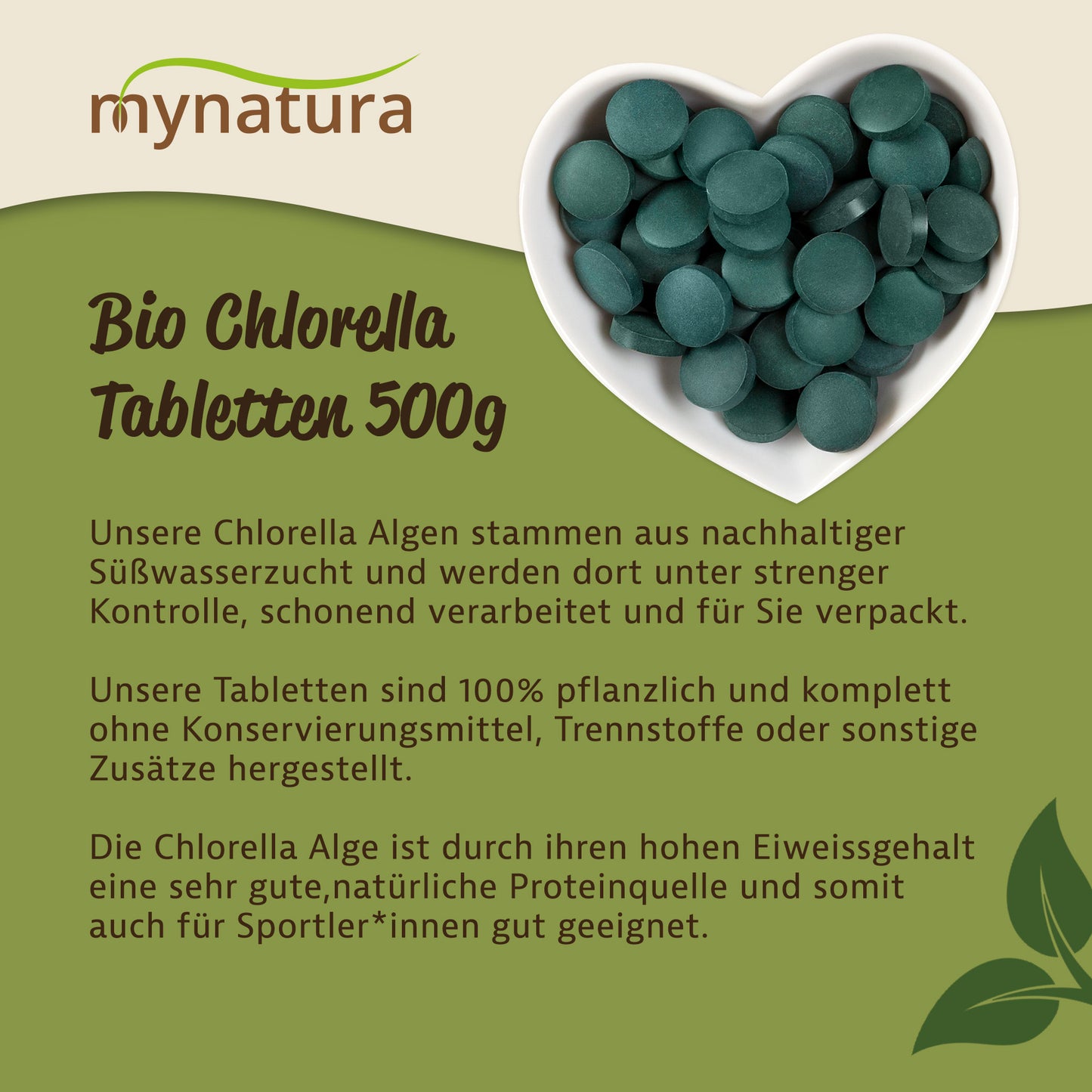 Mynatura Bio Chlorella Tabletten – 500g
