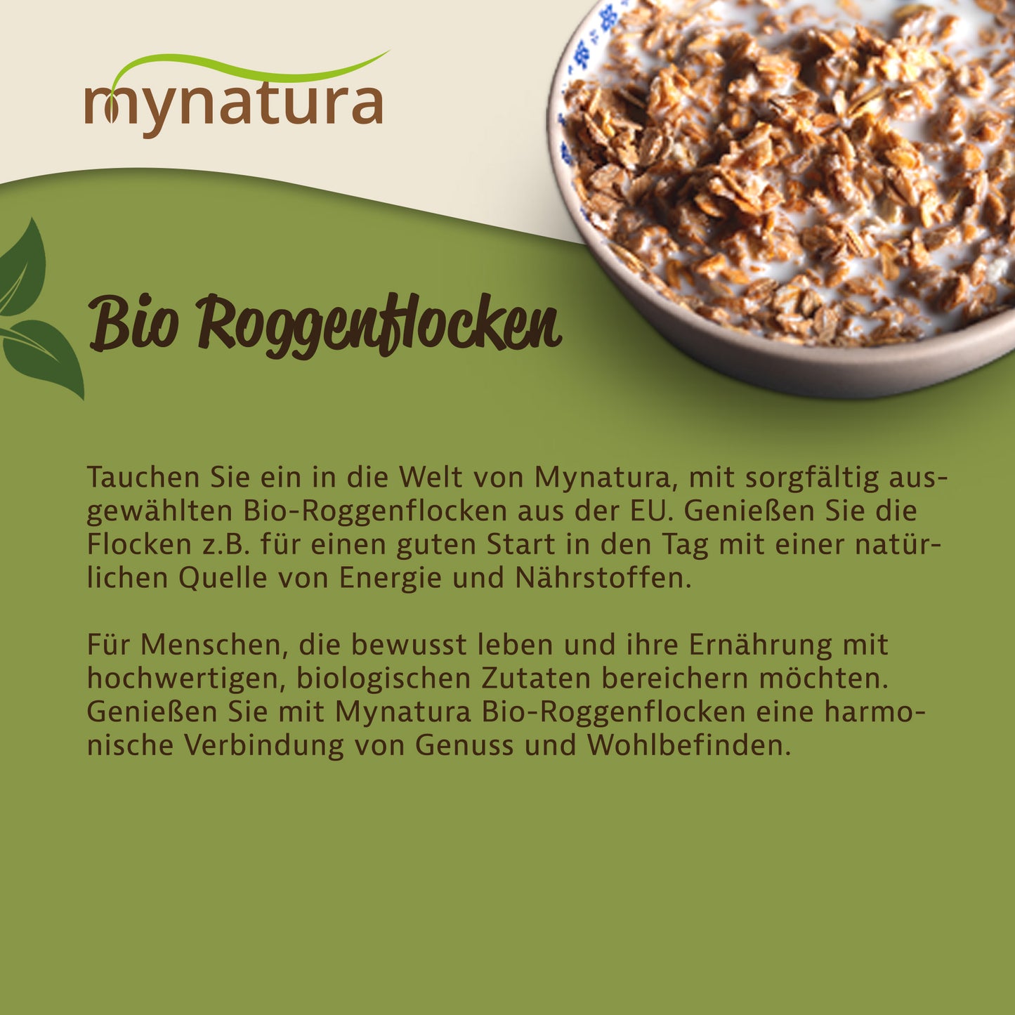 Mynatura Bio Roggenflocken – in verschiedenen Größen