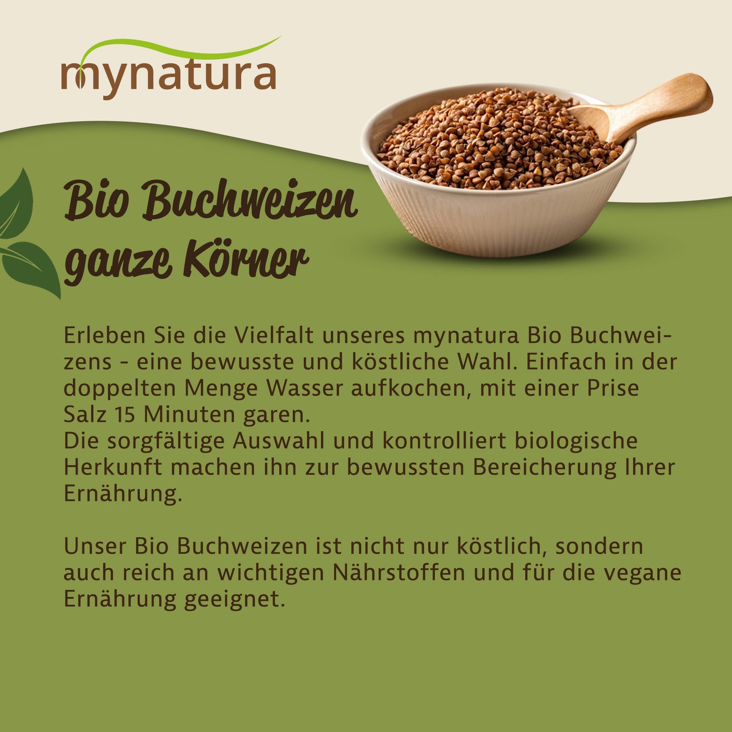 Mynatura Bio Buchweizen – ganze Körner in verschiedenen Größen