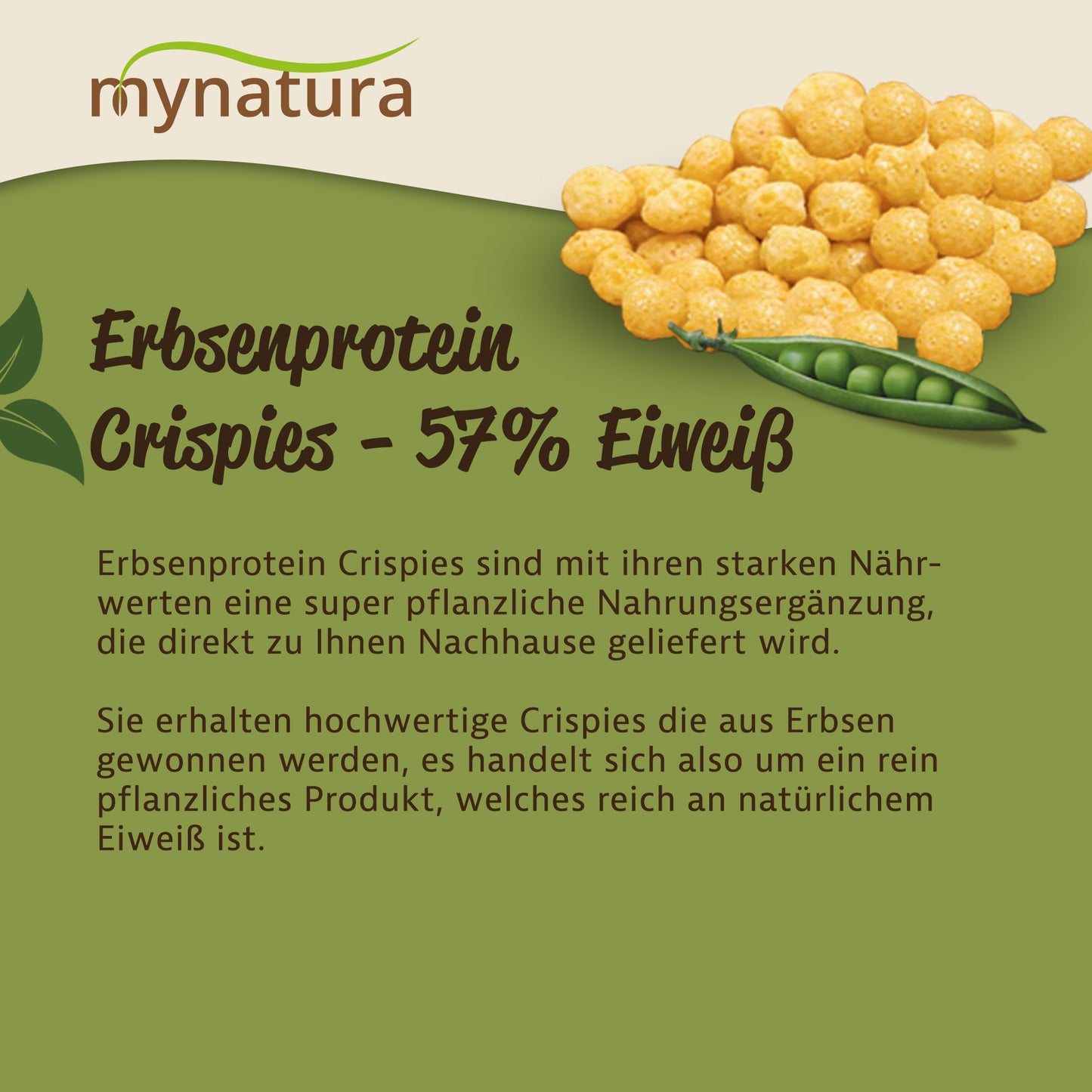 Mynatura Erbsenprotein Crispies  57% Eiweiß - 1000g
