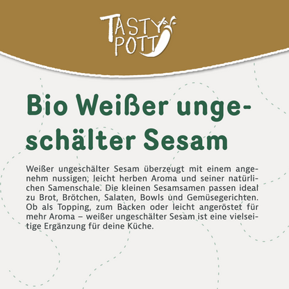 Tasty Pott bio Sesam weiß - Sesam ungeschält - im Beutel