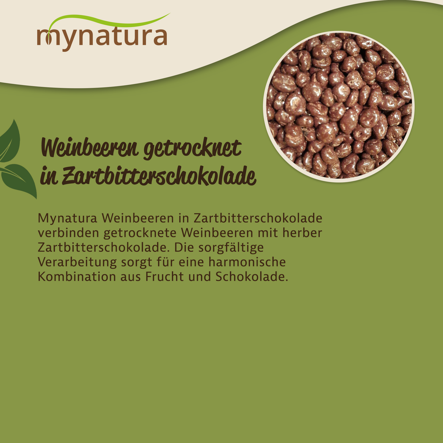 Mynatura Weinbeeren in Zartbitterschokolade – 1kg Beutel