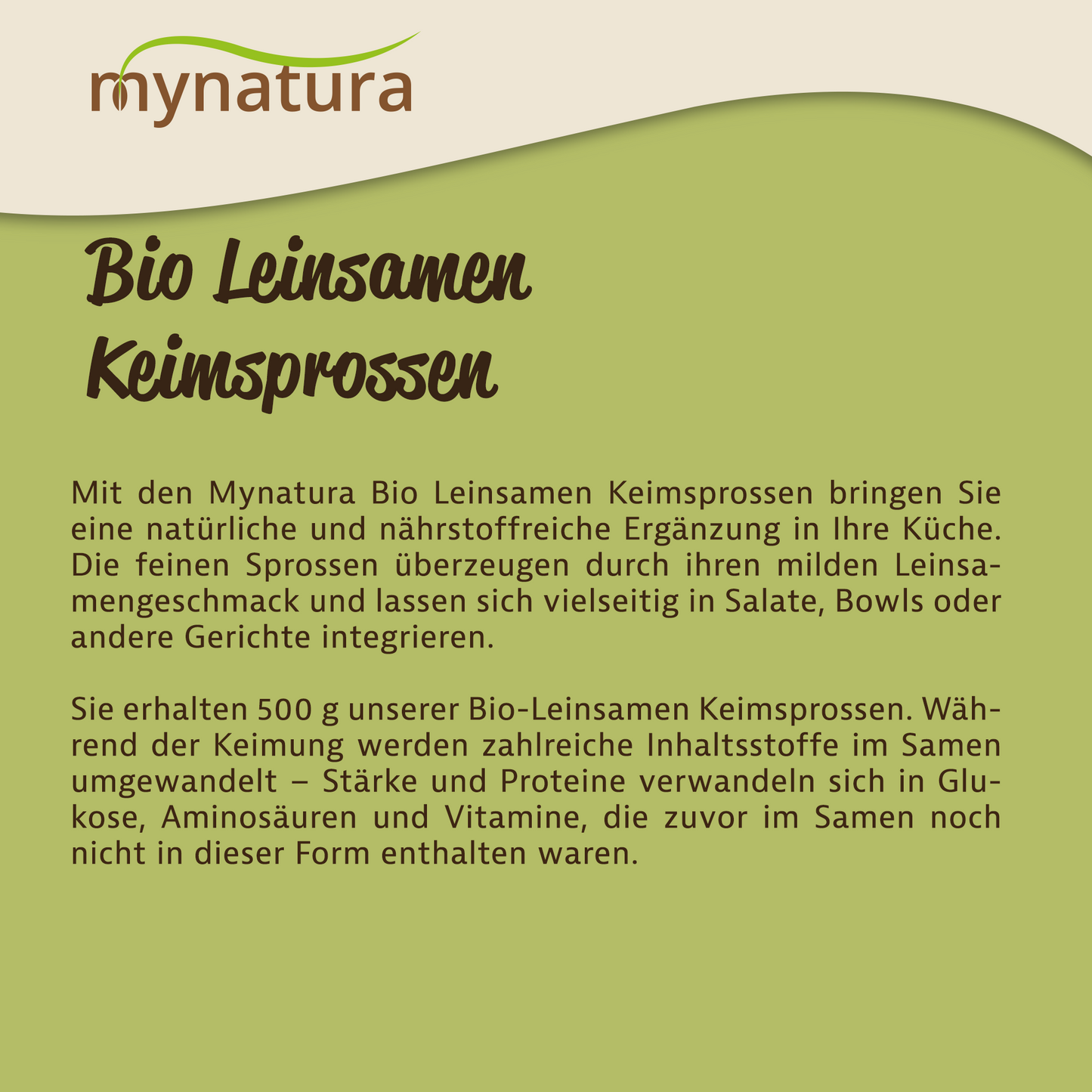Mynatura Leinsamen Keimsprossen - 500g