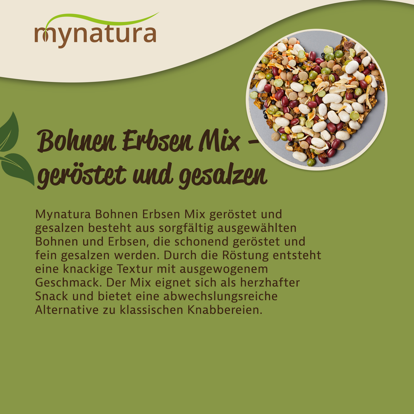 Mynatura Gerösteter Bohnen-Erbsen-Mix – 1000g