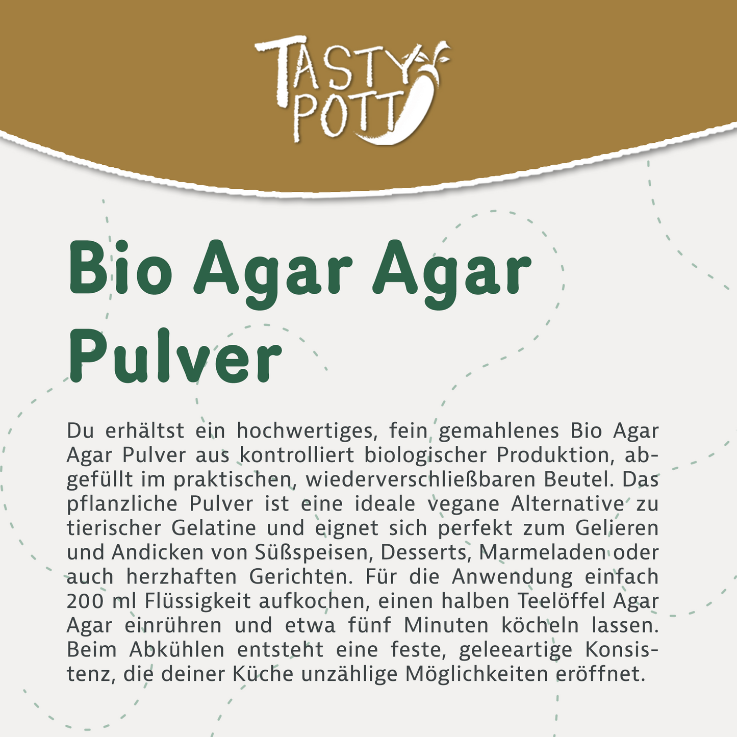 Tasty Pott Bio Agar Agar Pulver 500g
