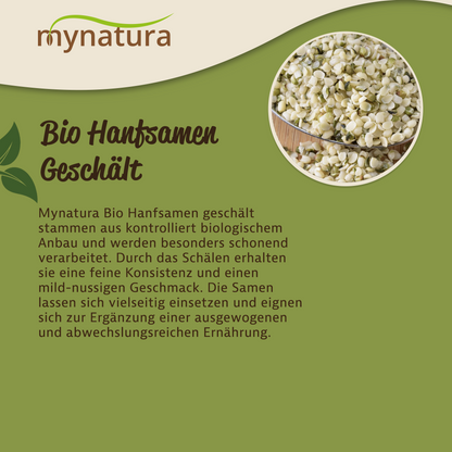 Mynatura Hanfsamen geschält Bio – Im Beutel (1kg)