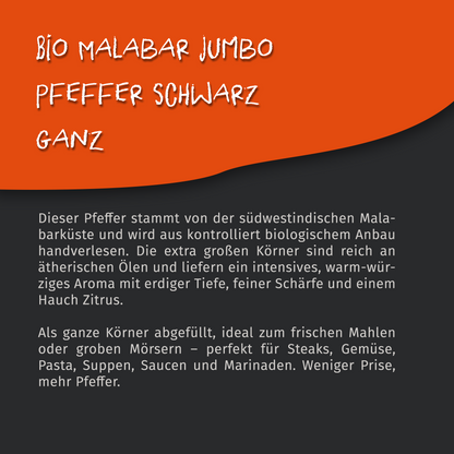 Tasty Pott Bio Jumbo Malabar Pfeffer - 70g Dose