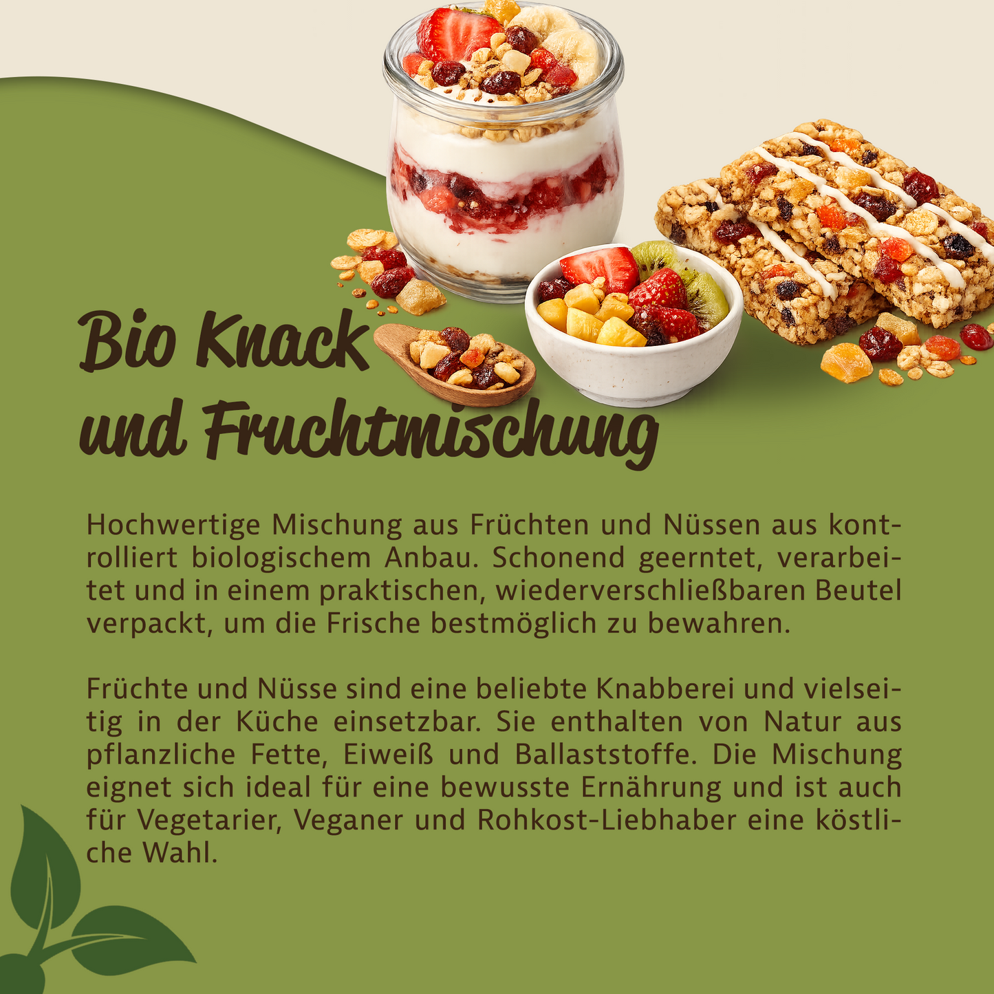 Mynatura Bio Knack- und Fruchtmischung in verschiedenen Größen