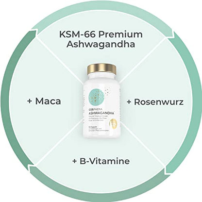 Produktinfos auf einem Blick von Cosphera Ashwagandha Kapseln 500mg vegan