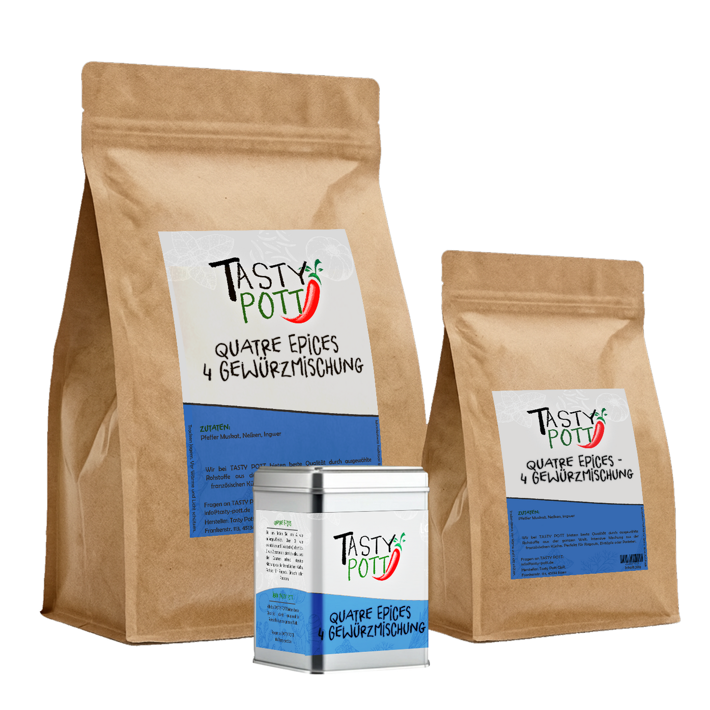Tasty Pott Quatre Epices 4 Gewürzmischung - im Beutel