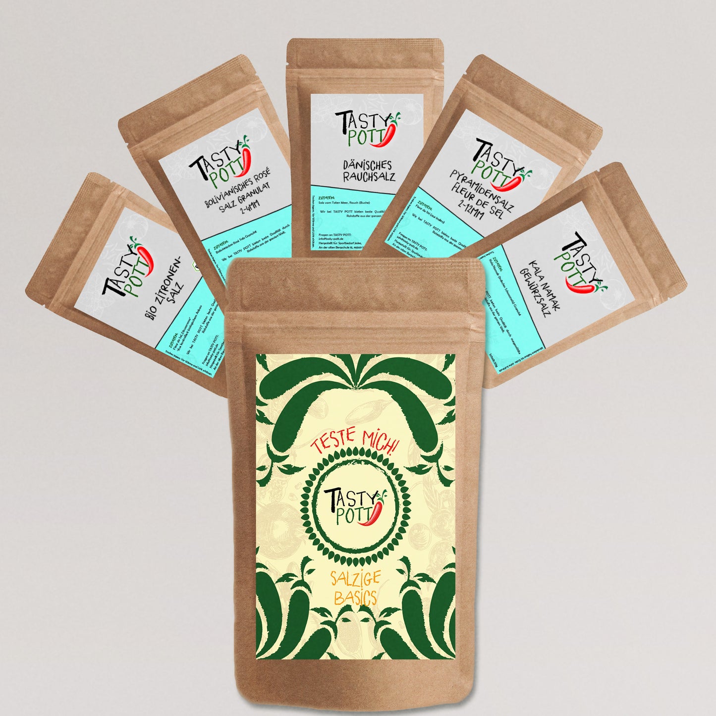 Tasty Pott Salzige Basics - 5x 30g Probiergröße - Salze