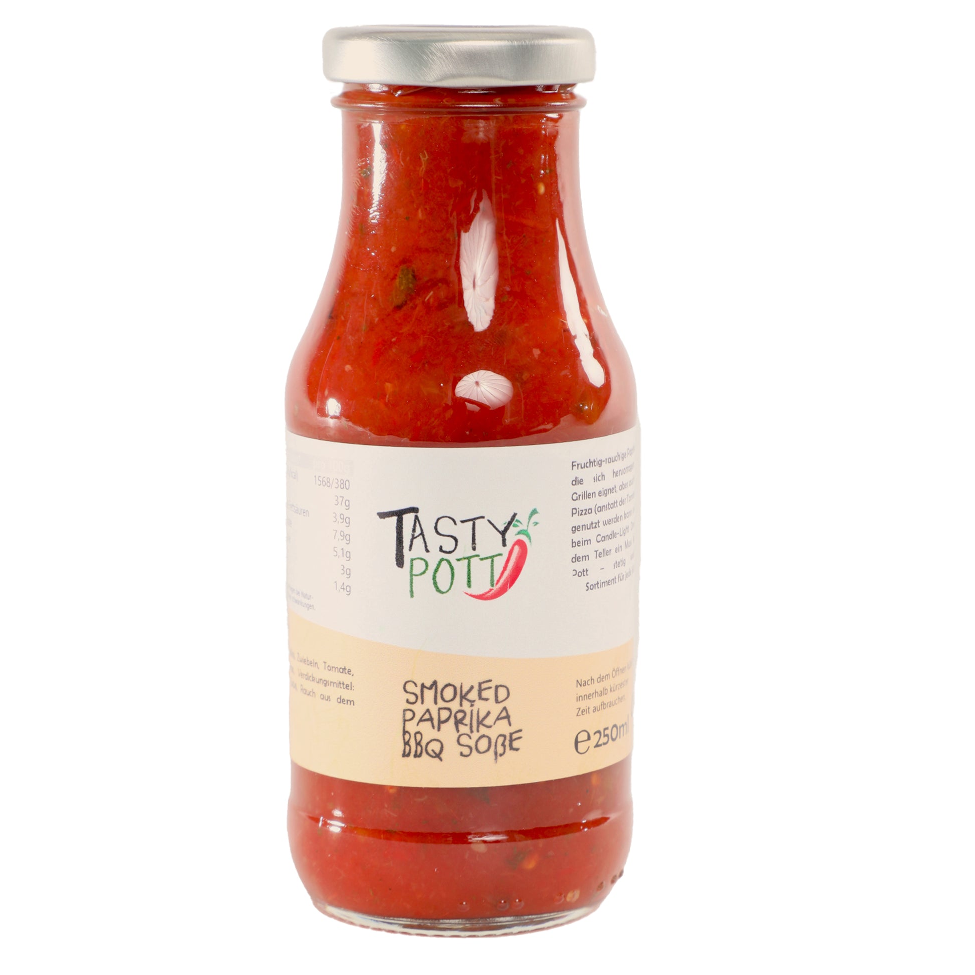 Tasty Pott Smoked Paprika BBQ Soße 250ml Flasche - fit and life shop