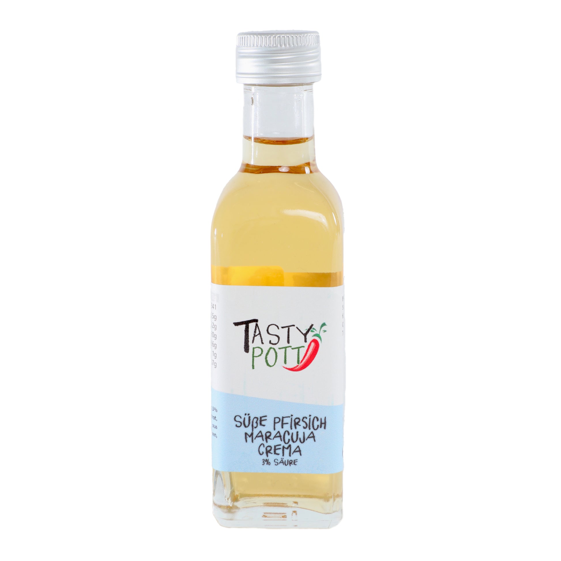 Süße Pfirsich Maracuja Crema - 3% Säure - 100ml Flasche von Tasty Pott - fit and life shop