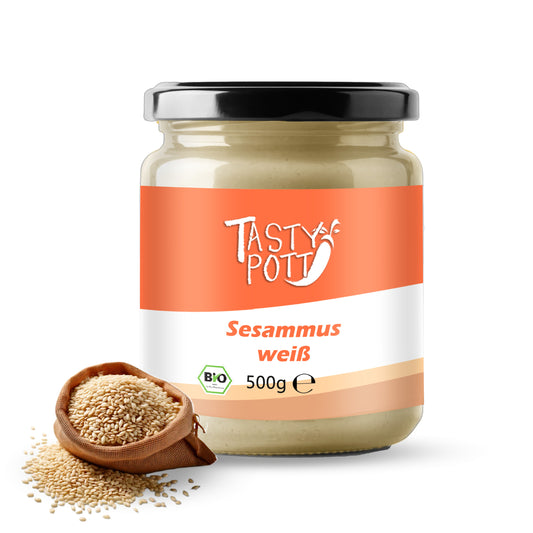 Tasty Pott bio Sesammus weiß - Tahin - 500g Glas