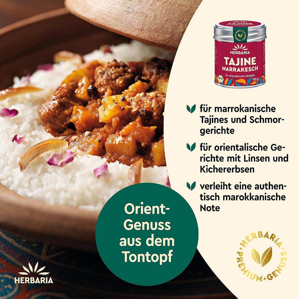 Herbaria Bio Tajine Marrakesch Marokkanische Mischung 90 g