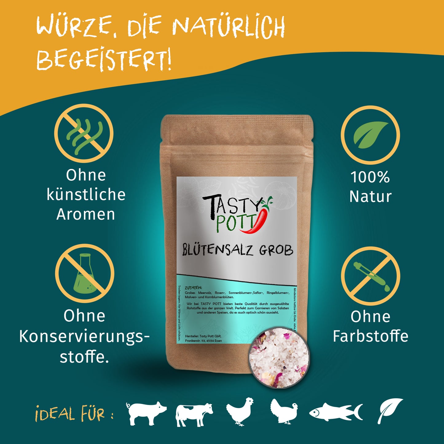 Tasty Pott Grobes Blütensalz - im Beutel