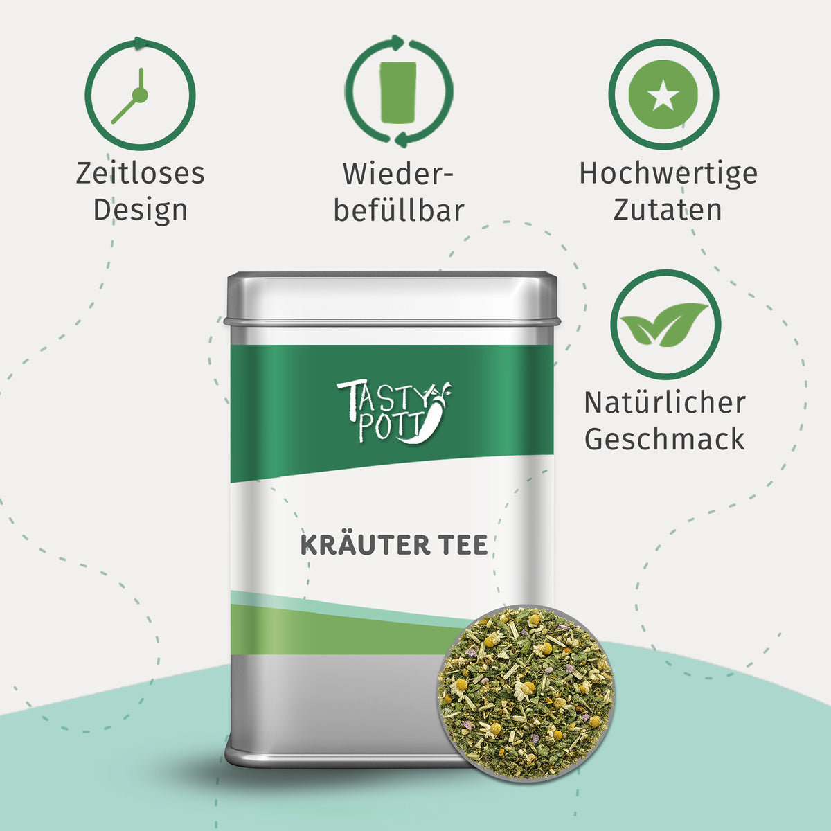 Kräutertee - Klassische Teemischung - 25g Dose von Tasty Pott — Abbildung 4