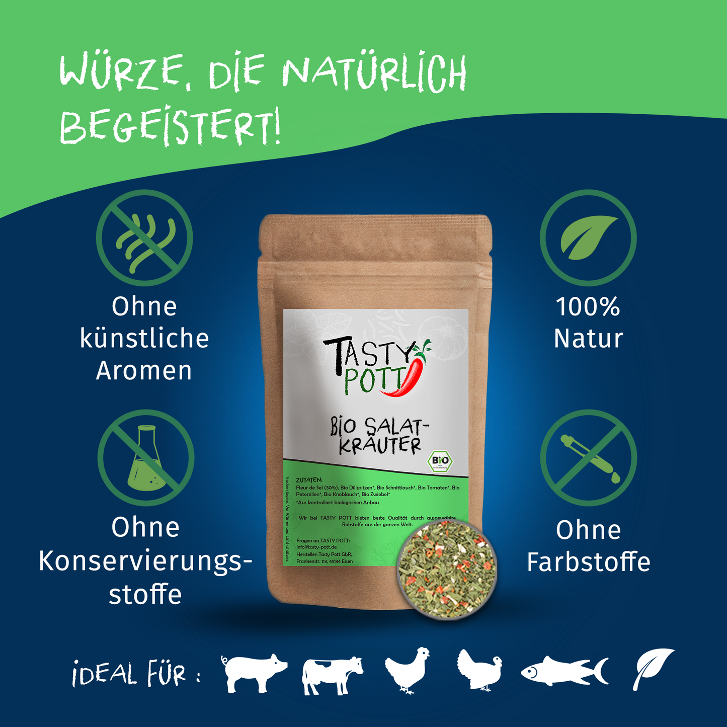 Tasty Pott Bio Salatkräuter - im Beutel