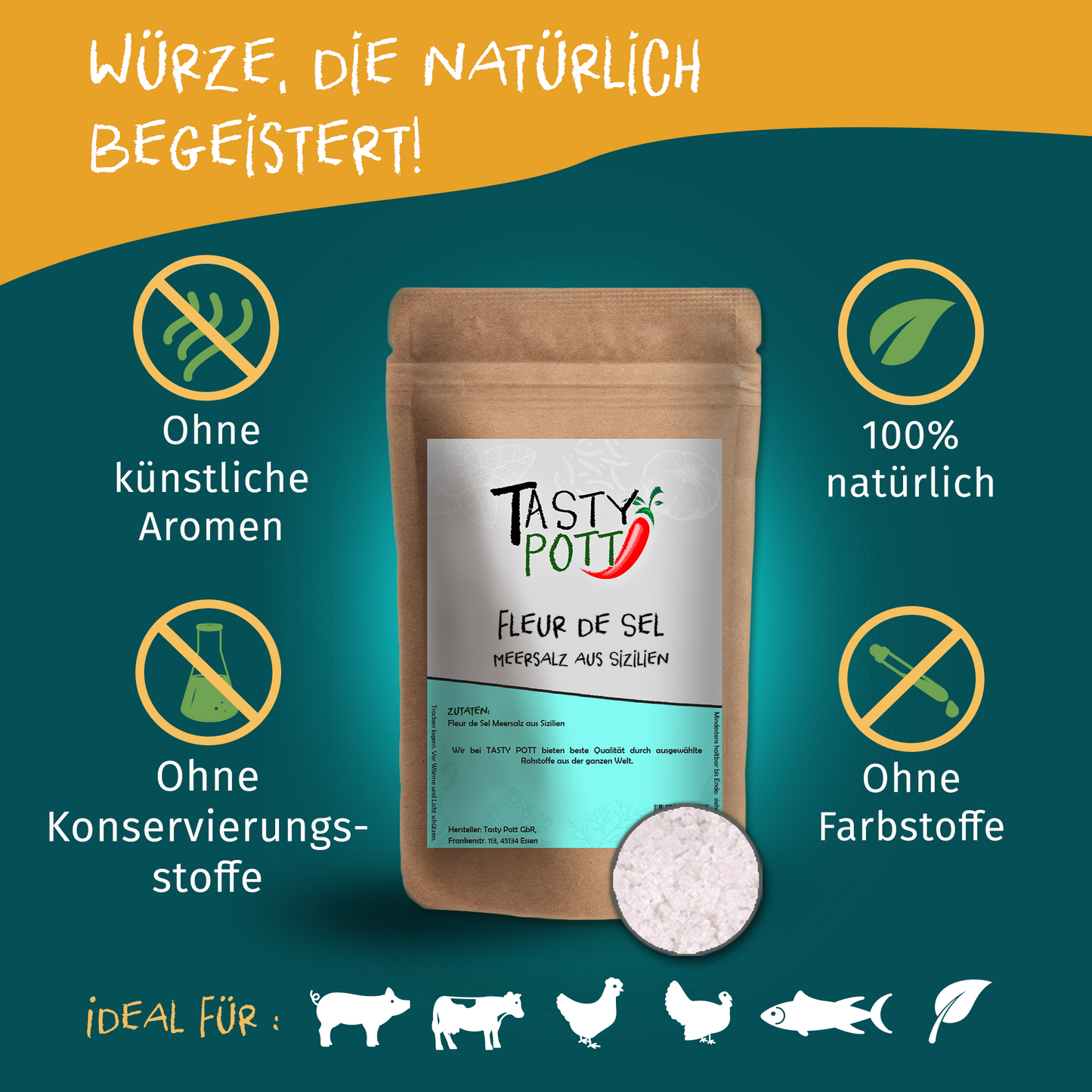 Tasty Pott Fleur de Sel Meersalz- im Beutel