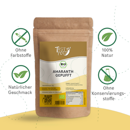 Tasty Pott Bio Amaranth gepufft - im Beutel