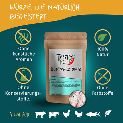 Tasty Pott Grobes Blütensalz Salzmischung - 100g Dose
