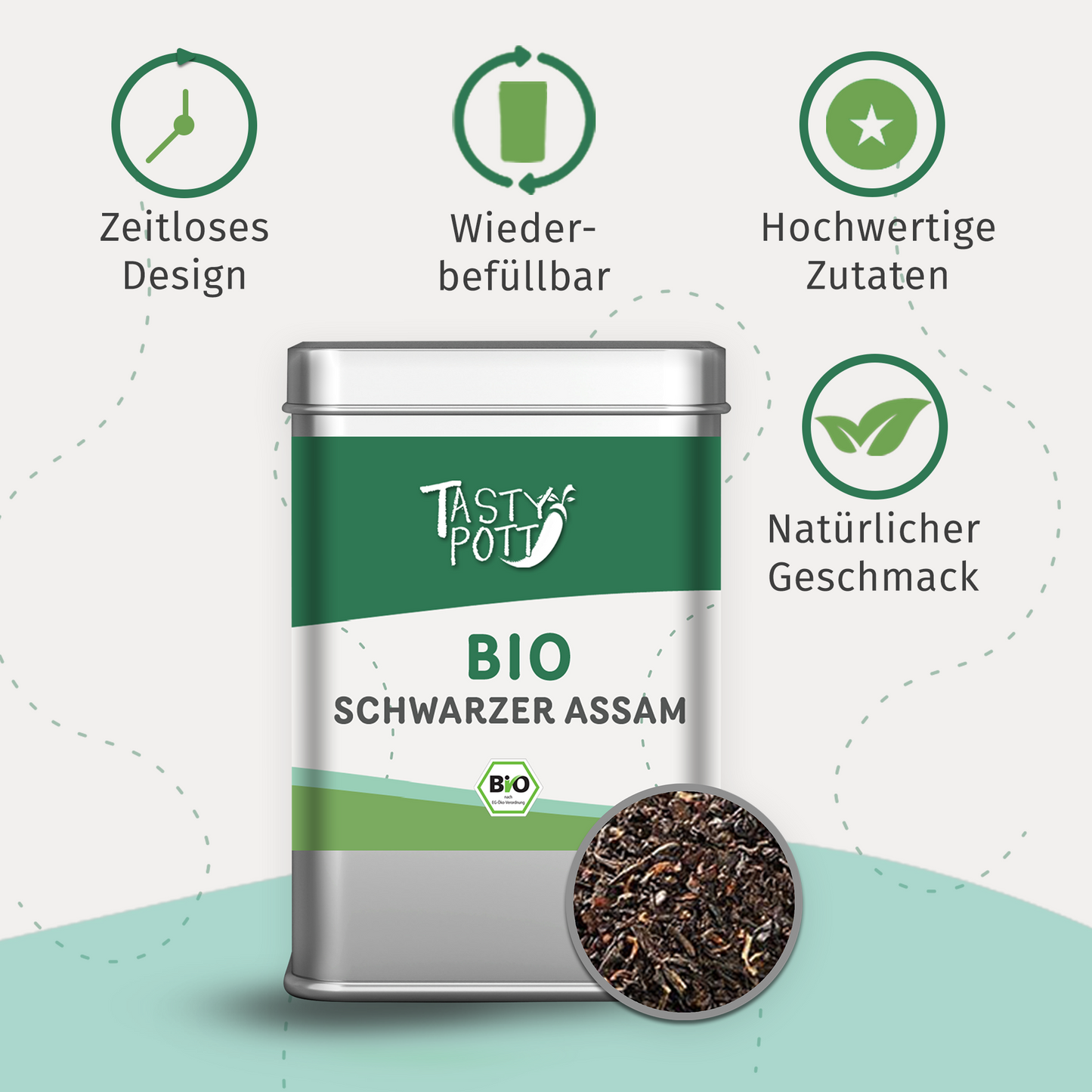Tasty Pott Bio Assam Tee 50g Dose
