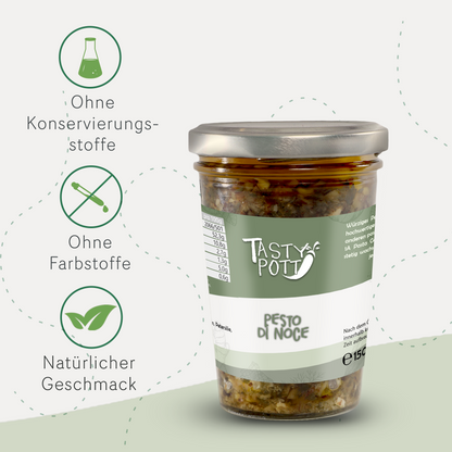 Walnuss-Pesto - Pesto di Noce mit Walnuss & Parmesan | 150g Glas Tasty Pott - fit and life shop