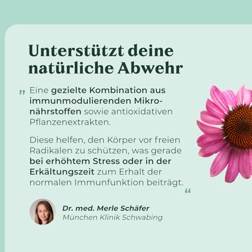 Kommentar von Dr. med. Merle Schäfers zum COSPHERA® Immun Aktiv Komplex mit Hinweis zur Unterstützung der natürlichen Abwehr