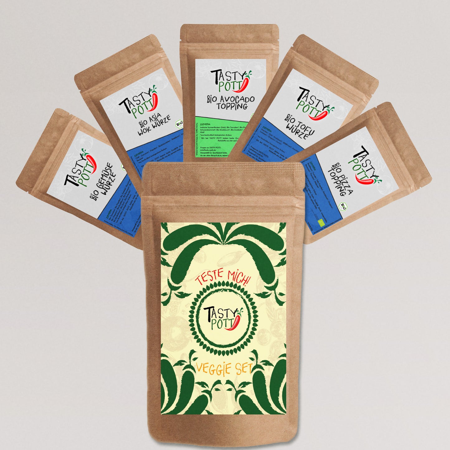 Tasty Pott Bio Veggie Set - 5x 30g Probierpaket - Gewürzmischungen