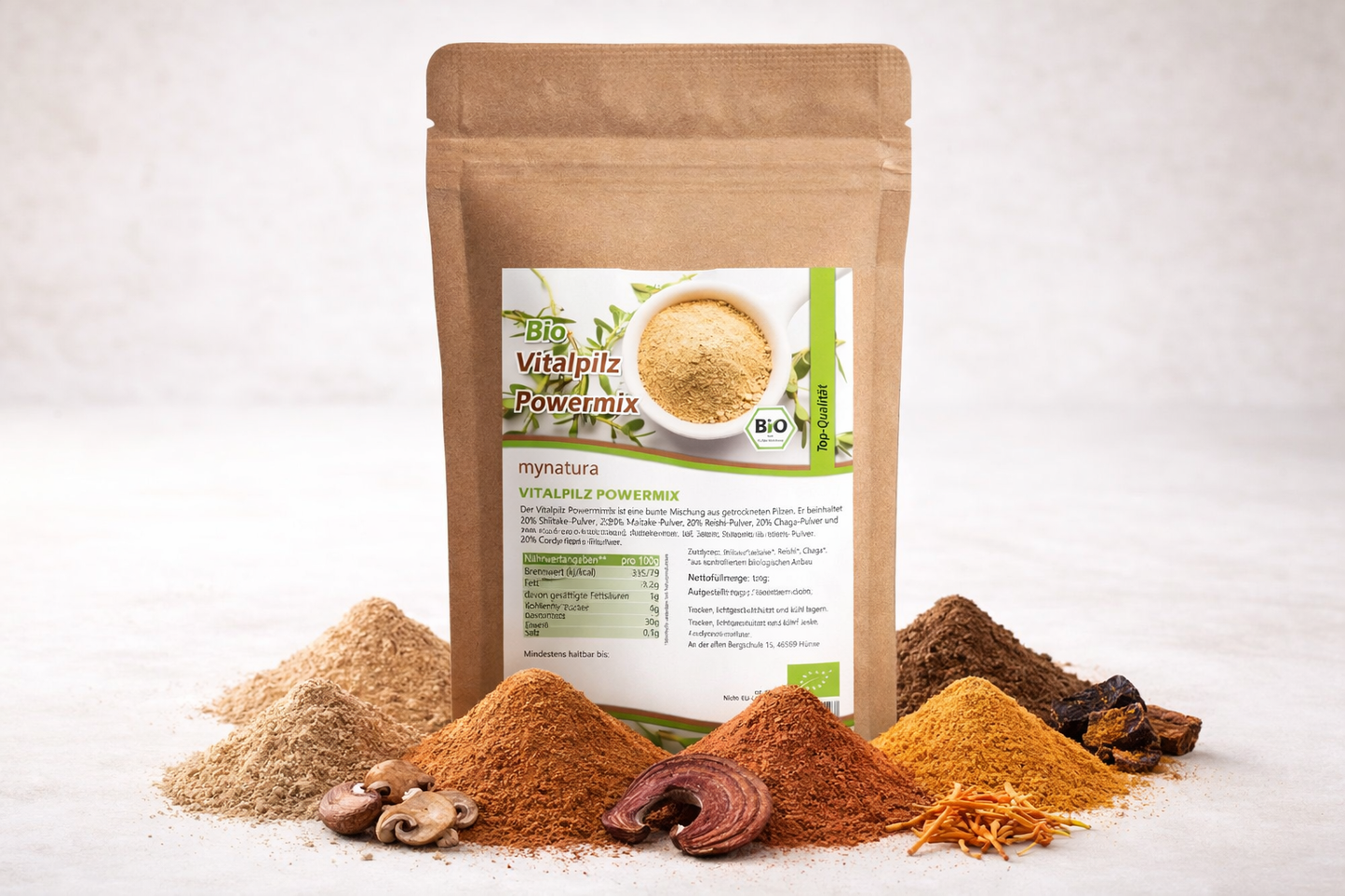 Mynatura Bio Vitalpilz Pulver Powermix - 100g