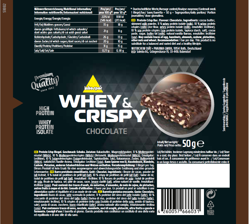 Inko X-Treme Whey & Crispy Box 24x 50g Riegel