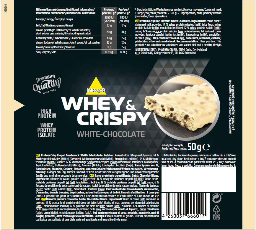 Inko X-Treme Whey & Crispy Box 24x 50g Riegel