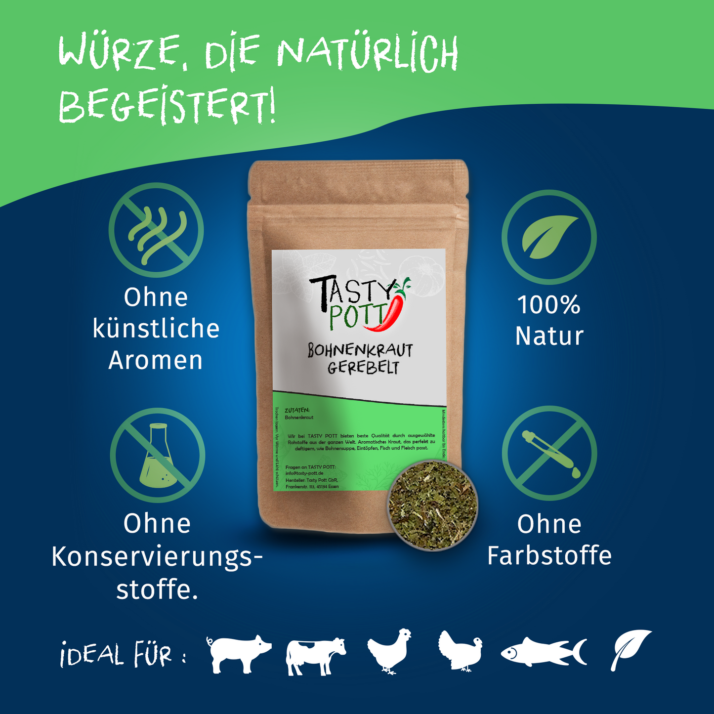 Tasty Pott Bohnenkraut getrocknet & gerebelt - 40g