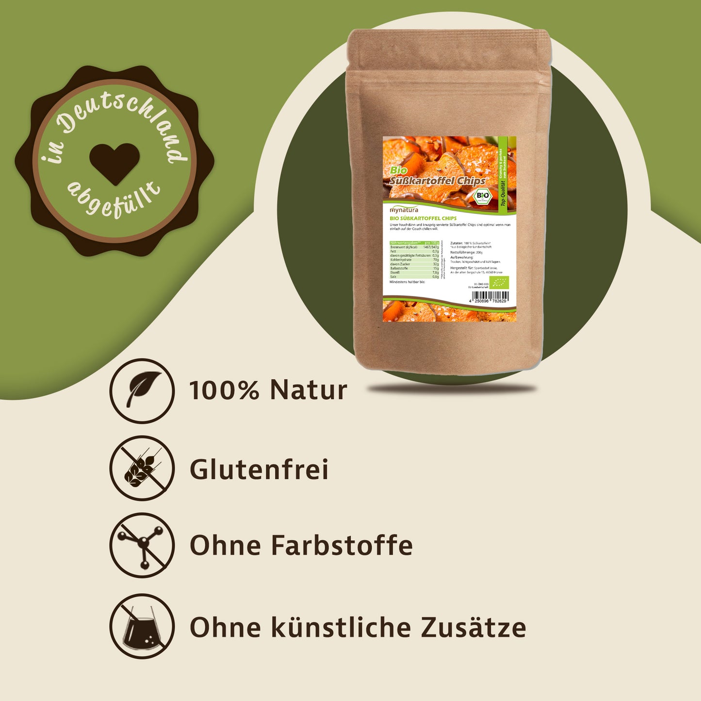 Mynatura Bio Süßkartoffelchips – im Beutel 200g