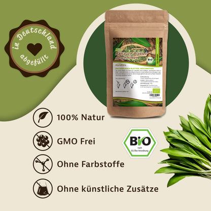 Mynatura Bio Bärlauch Blätter geschnitten in verschiedenen Größen