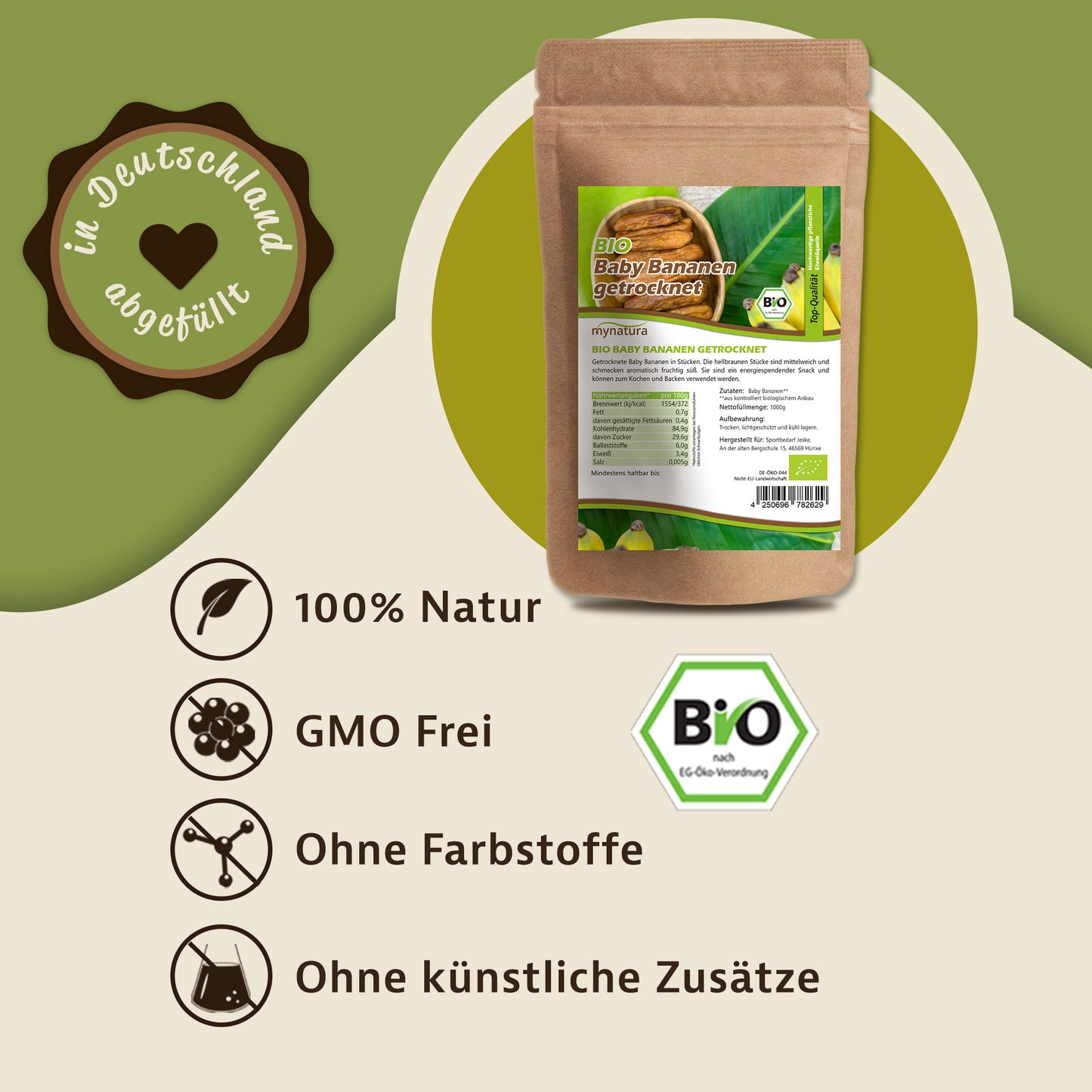 Mynatura Bio Getrocknete Mini-Bananen - (1000g)
