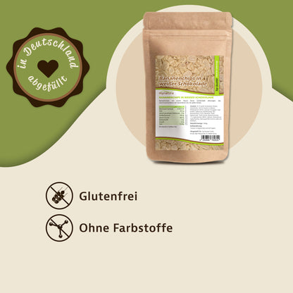 Mynatura Bio Bananenchips in weißer Schokolade – ab 1000g - fit and life shop
