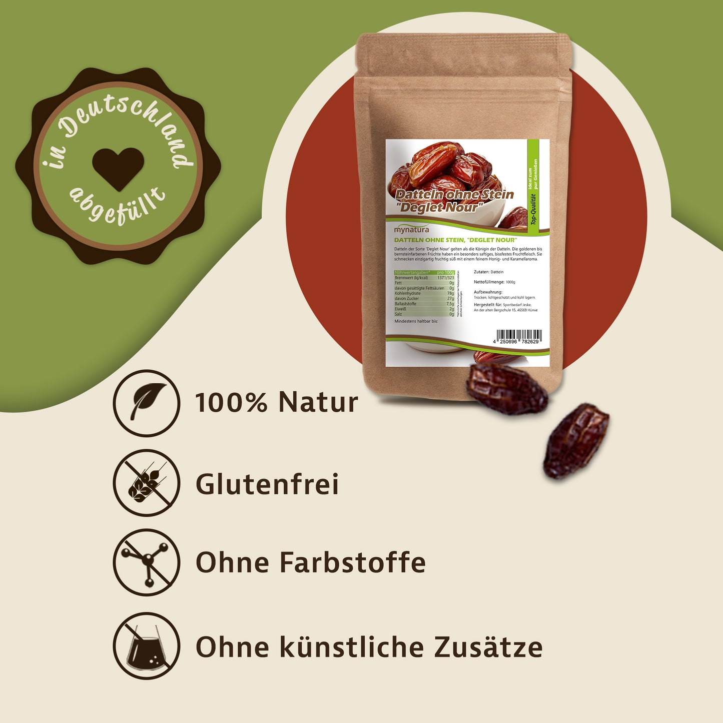 Mynatura getrocknete Datteln – 1kg