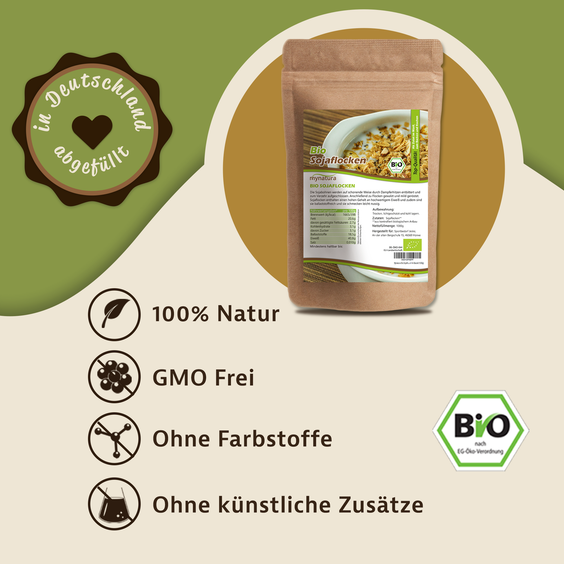 Mynatura Bio Sojaflocken - ab 1000g - fit and life shop