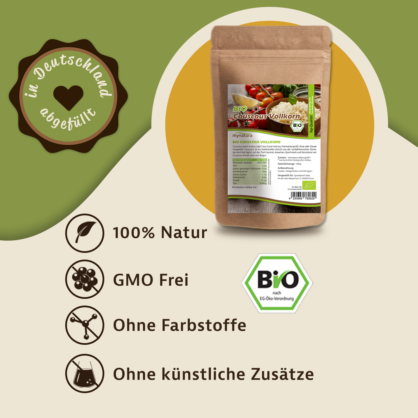 Mynatura Bio Vollkorn Couscous 1kg Beutel