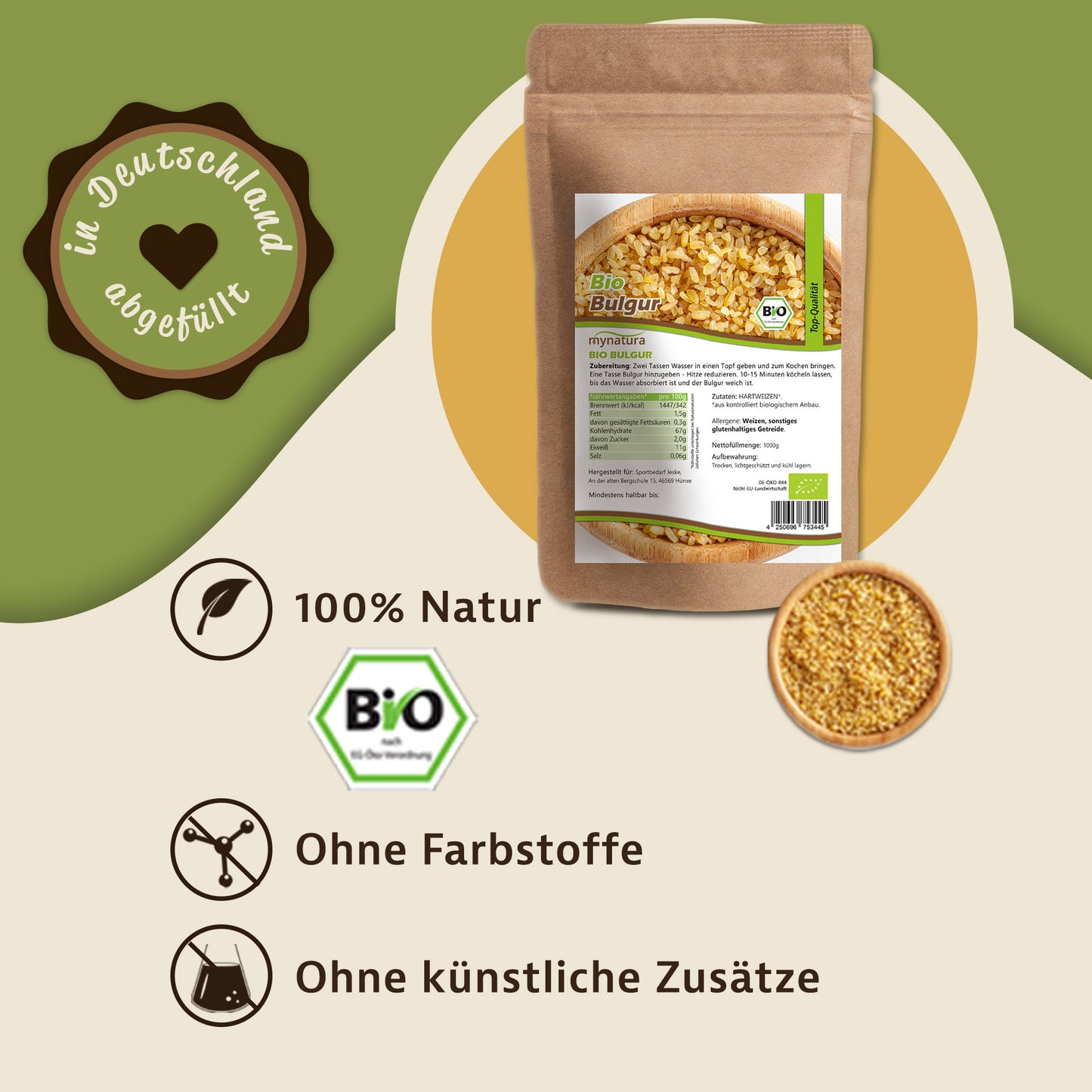 Mynatura Bio Bulgur – 1000g Beutel