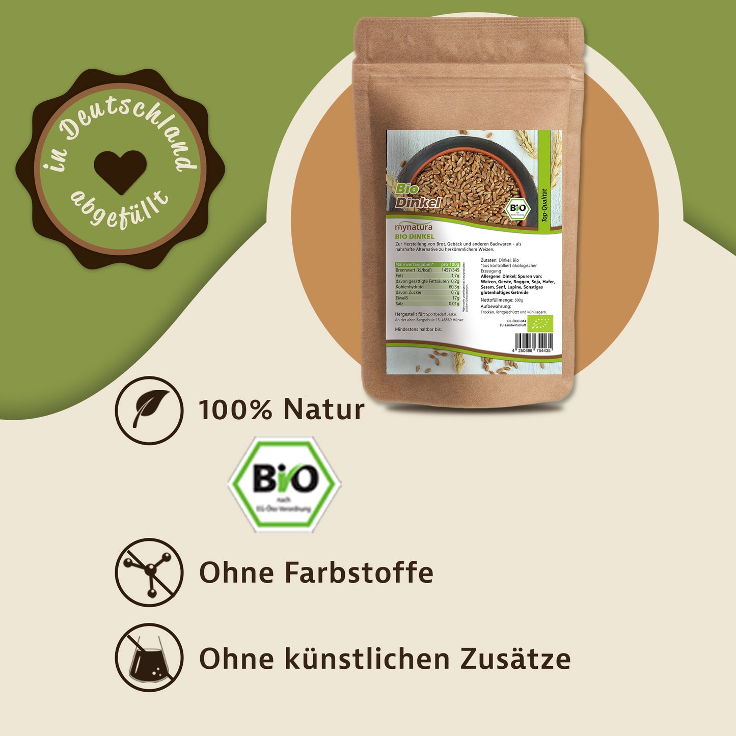 Mynatura Bio Dinkel – Ganz  in verschiedenen Größen